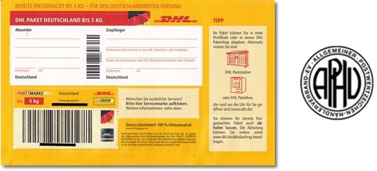 2kg 5kg 10kg Und 31 5kg Packchen Und Paketmarken Von Dhl Gelb Mit Hologramm